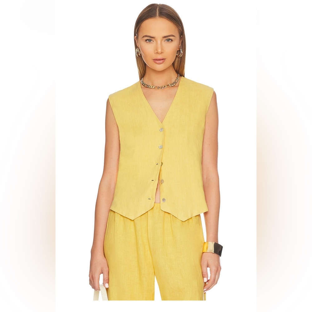 DONNI. Linen Vest in Sunny XS